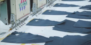 Cutting workshop with fabric materials