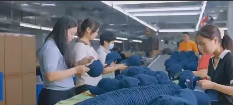 Quality control inspection in a hat factory