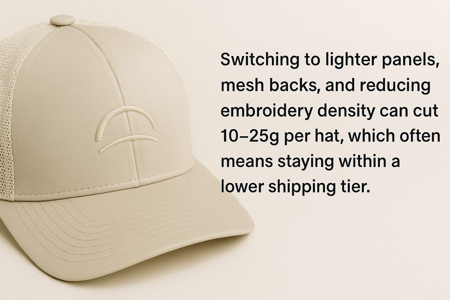 Baseball Cap Weight Reduction