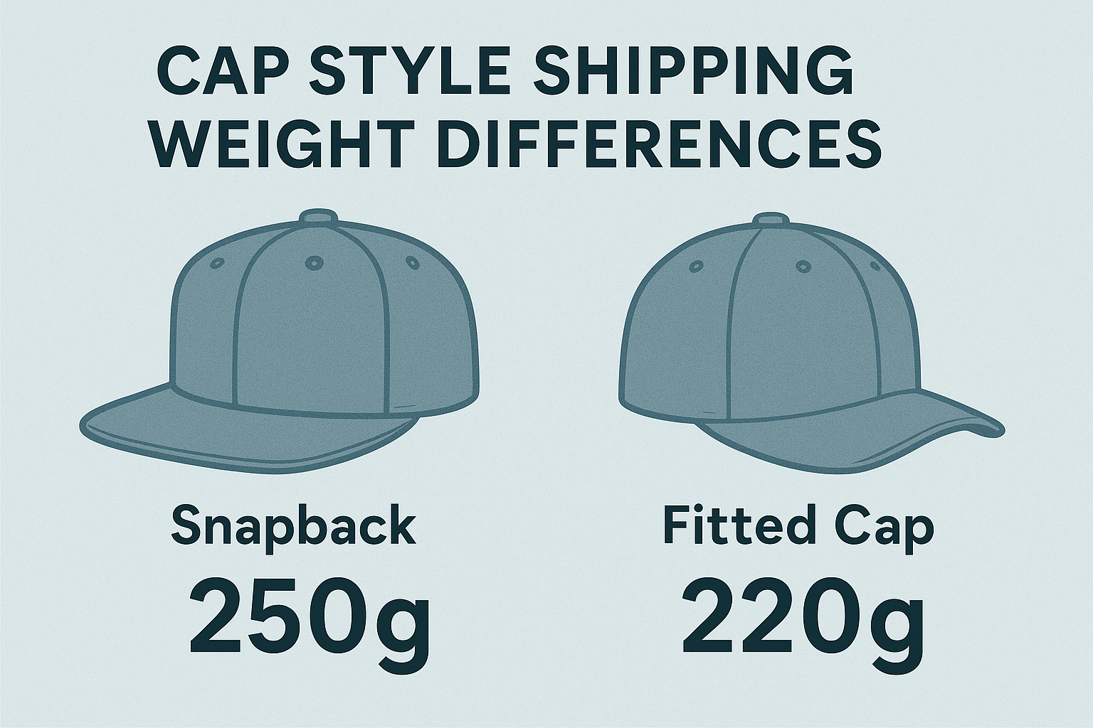 cap style shipping weight differences