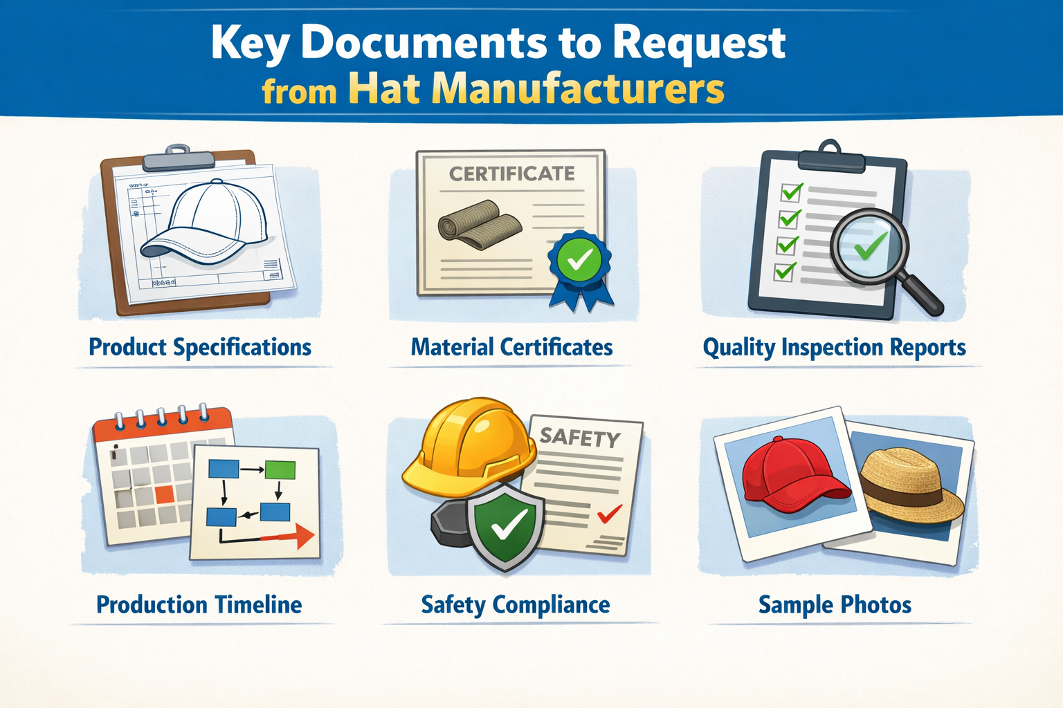 Custom hat production documents