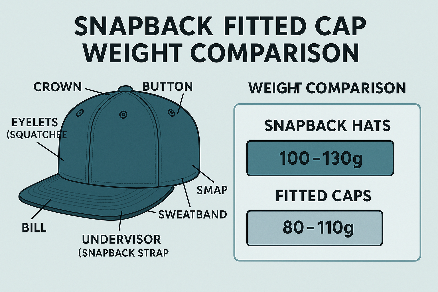 Snapback and Fitted Cap Infographic