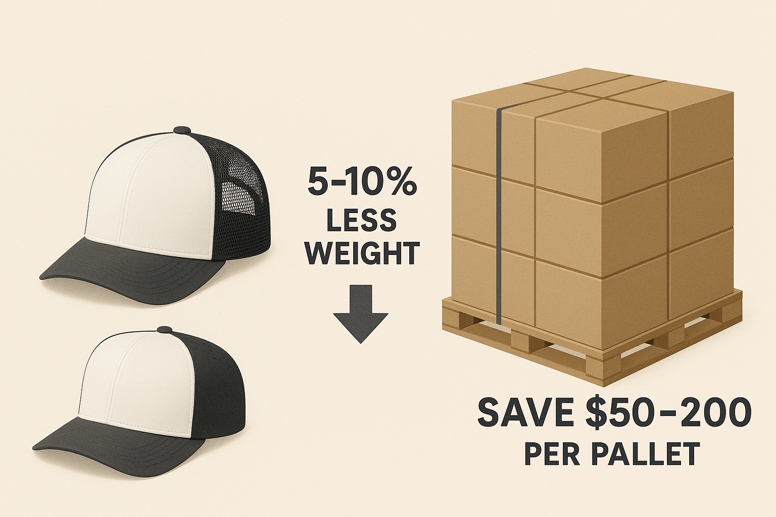 Trucker Hats Weight Comparison Infographic