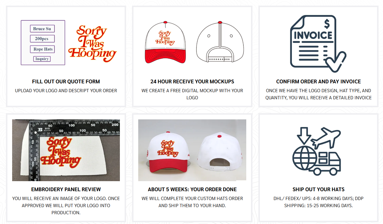 embroidered logo baseball caps