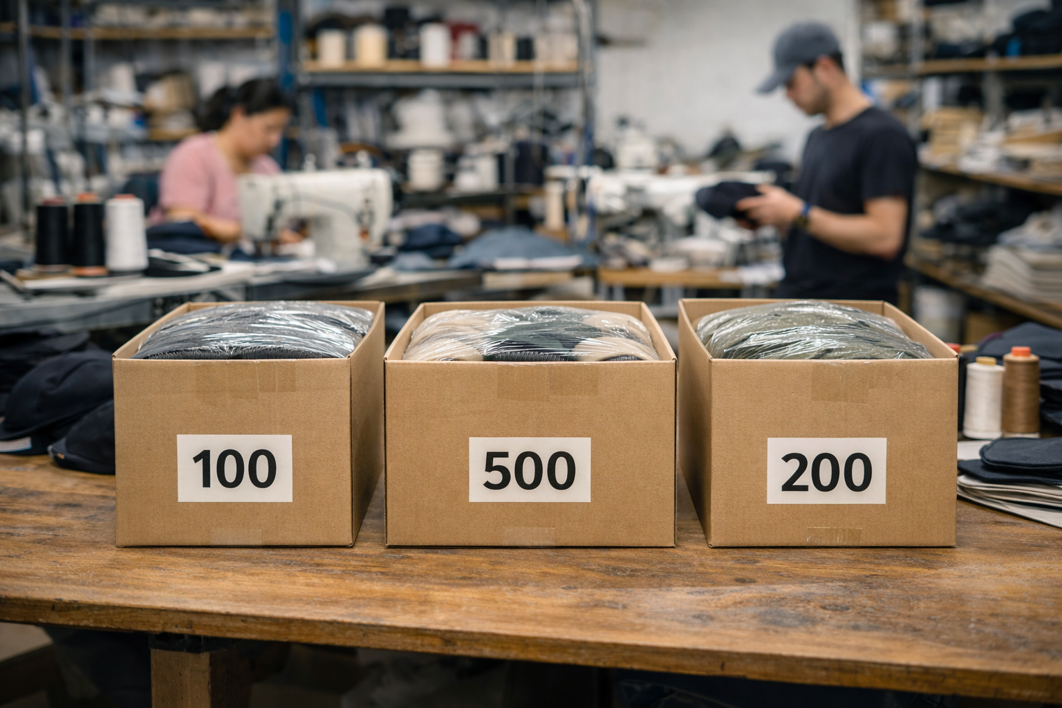 custom cap minimum order chart