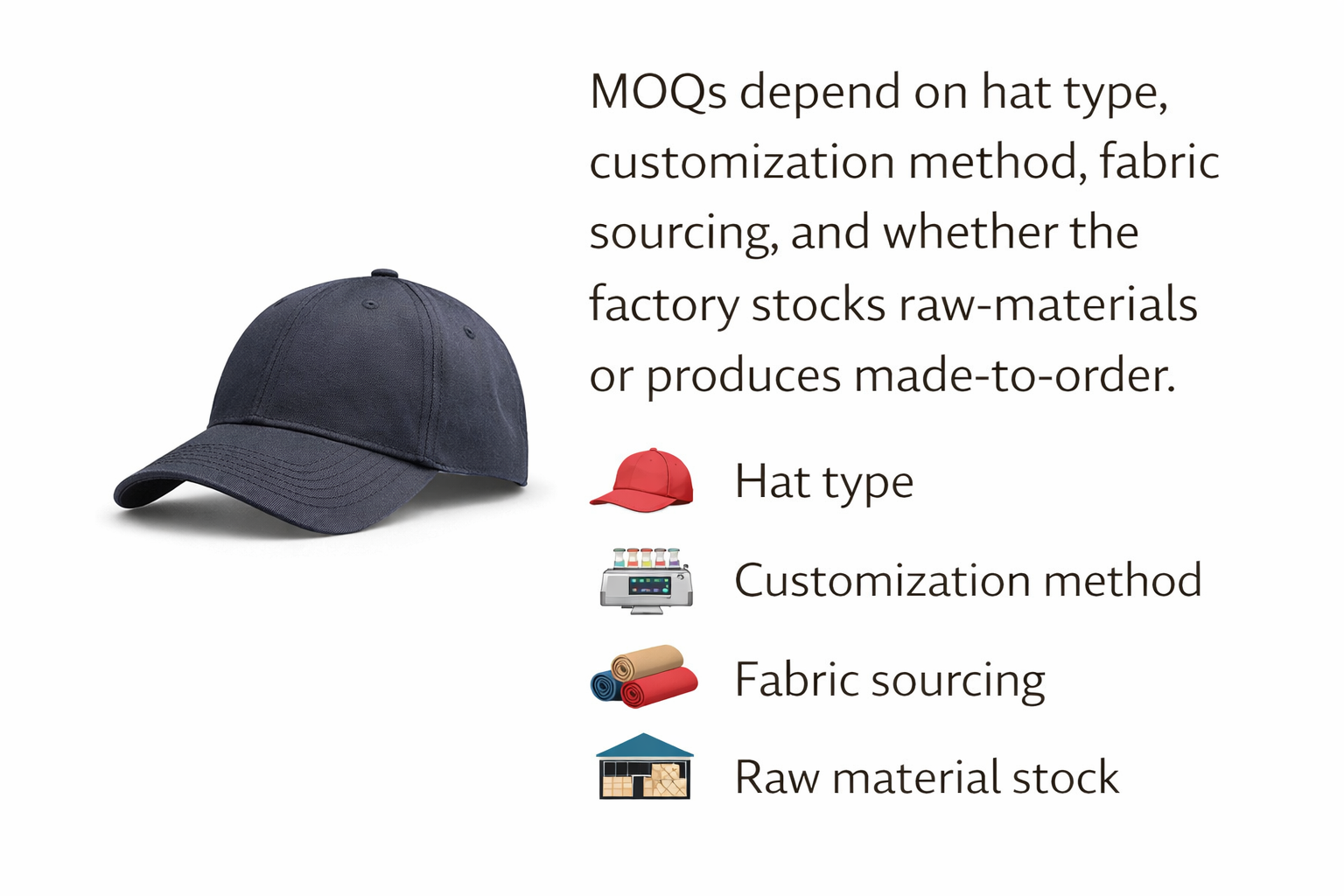 MOQ flexibility factors