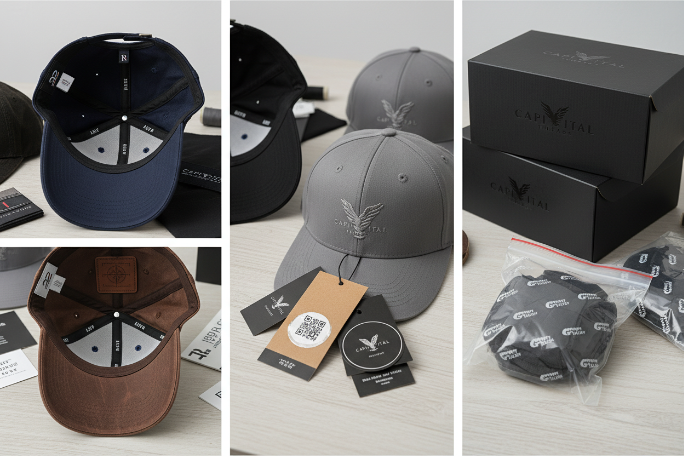 Custom inside label and hangtag branding details