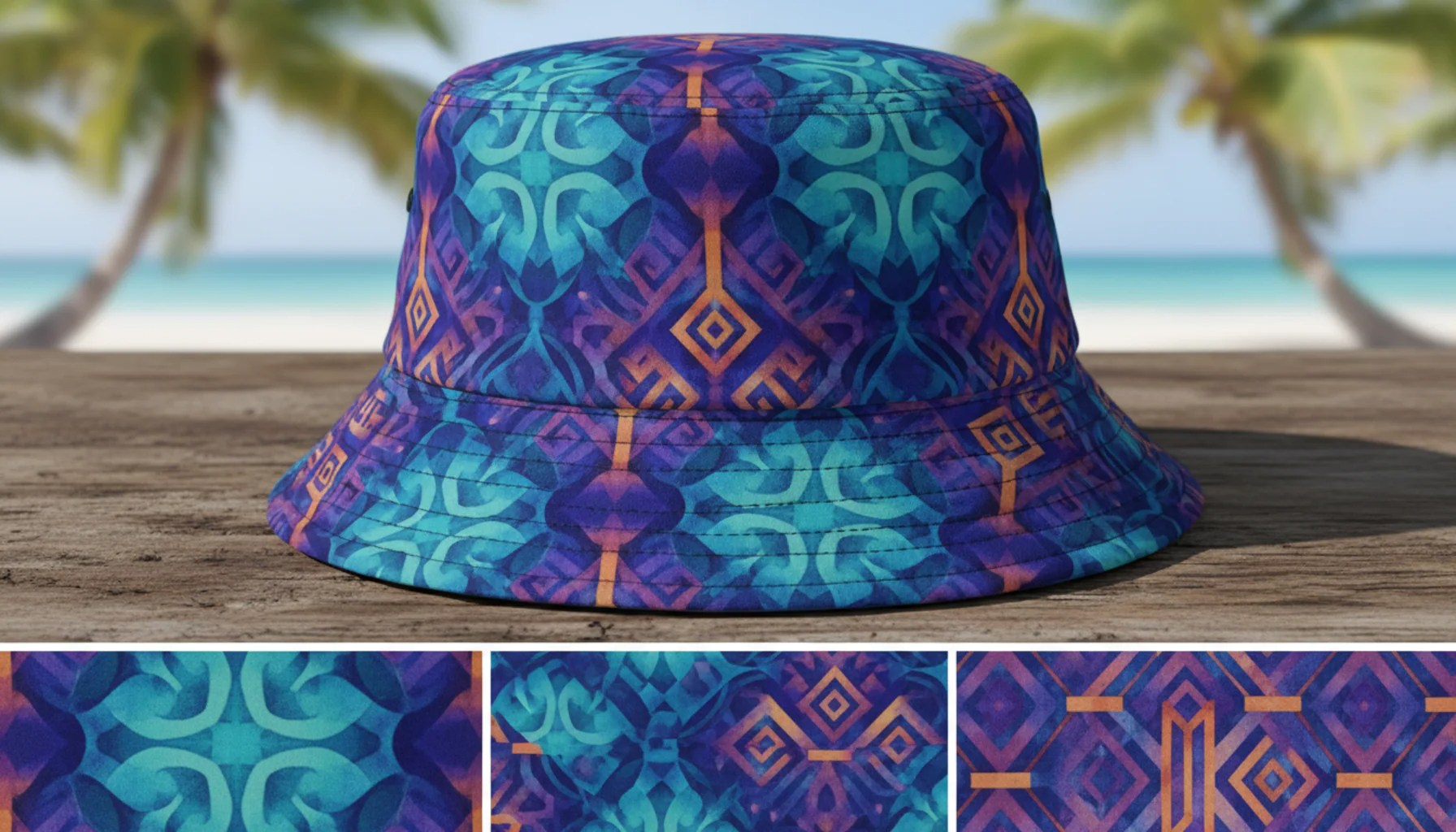 Custom bucket hat with all-over print