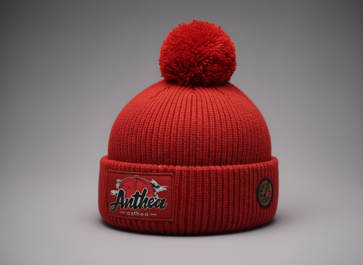 Beanie knit pattern and cuff detail