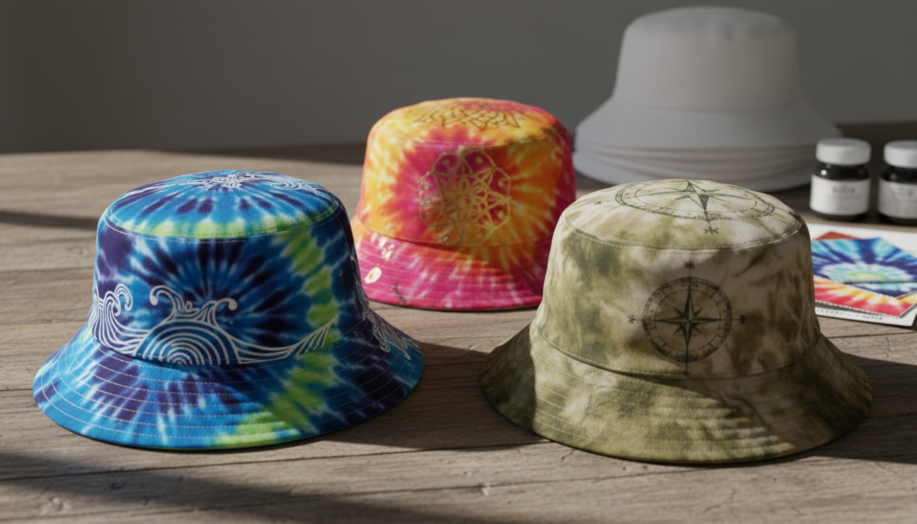 Tie-dye bucket hat custom design