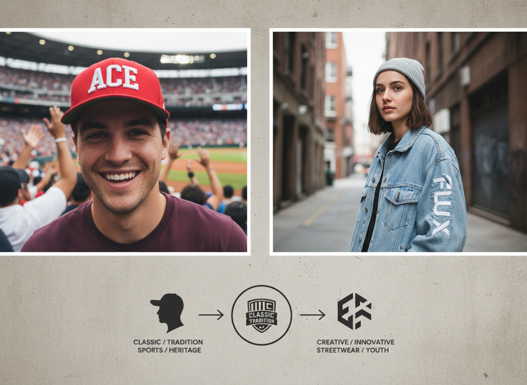 hat logo placement by audience