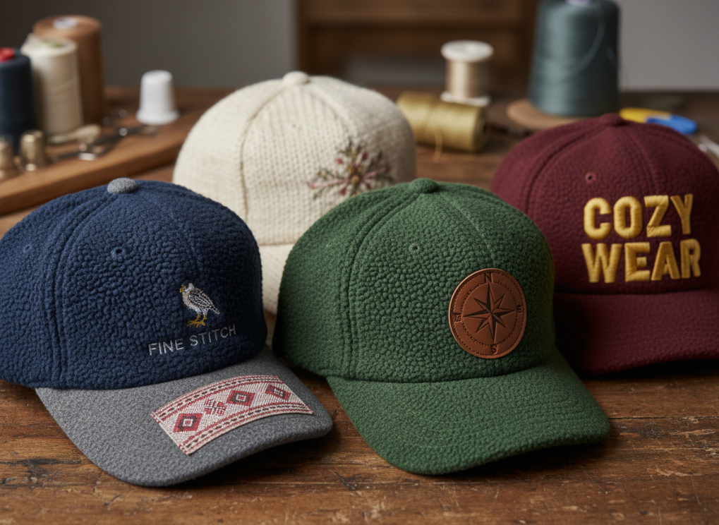 fleece hat logo embroidery