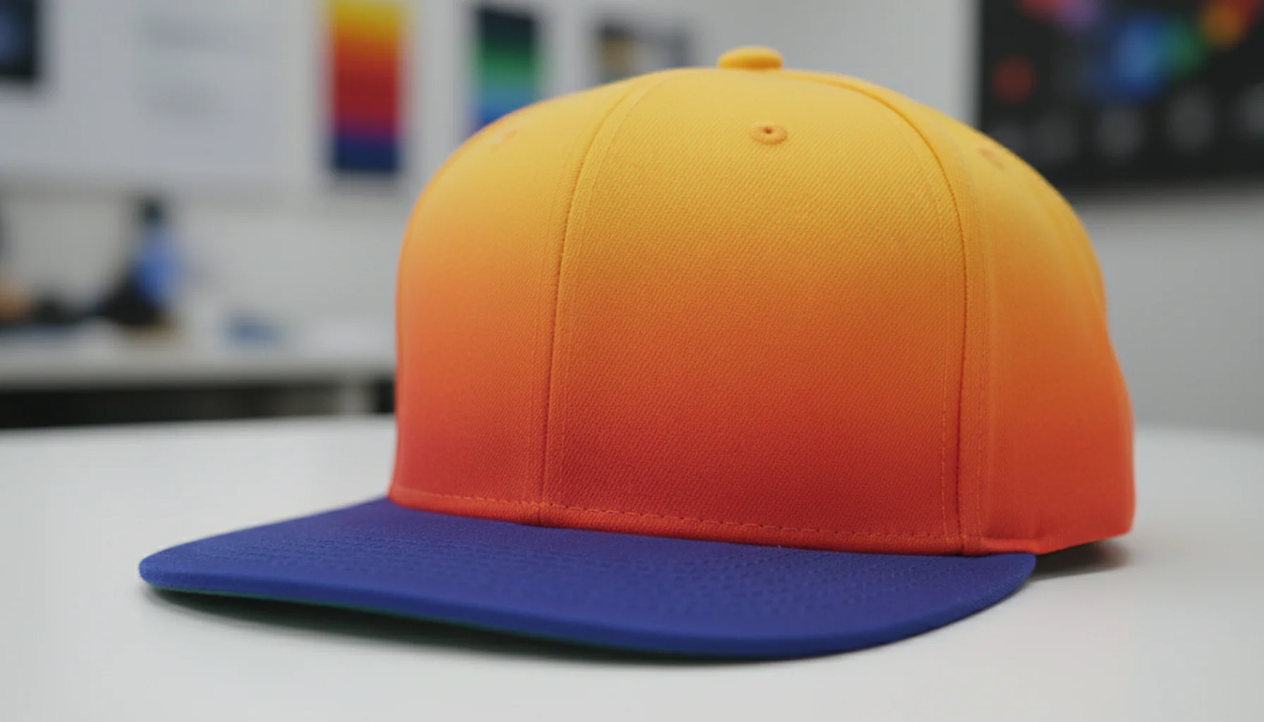 Gradient color snapback hat
