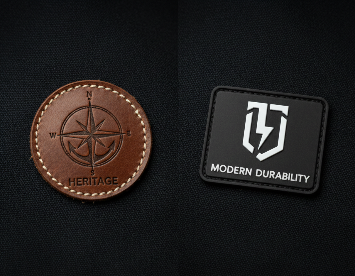 Performance PVC patch showing waterproof surface and modern raised detail