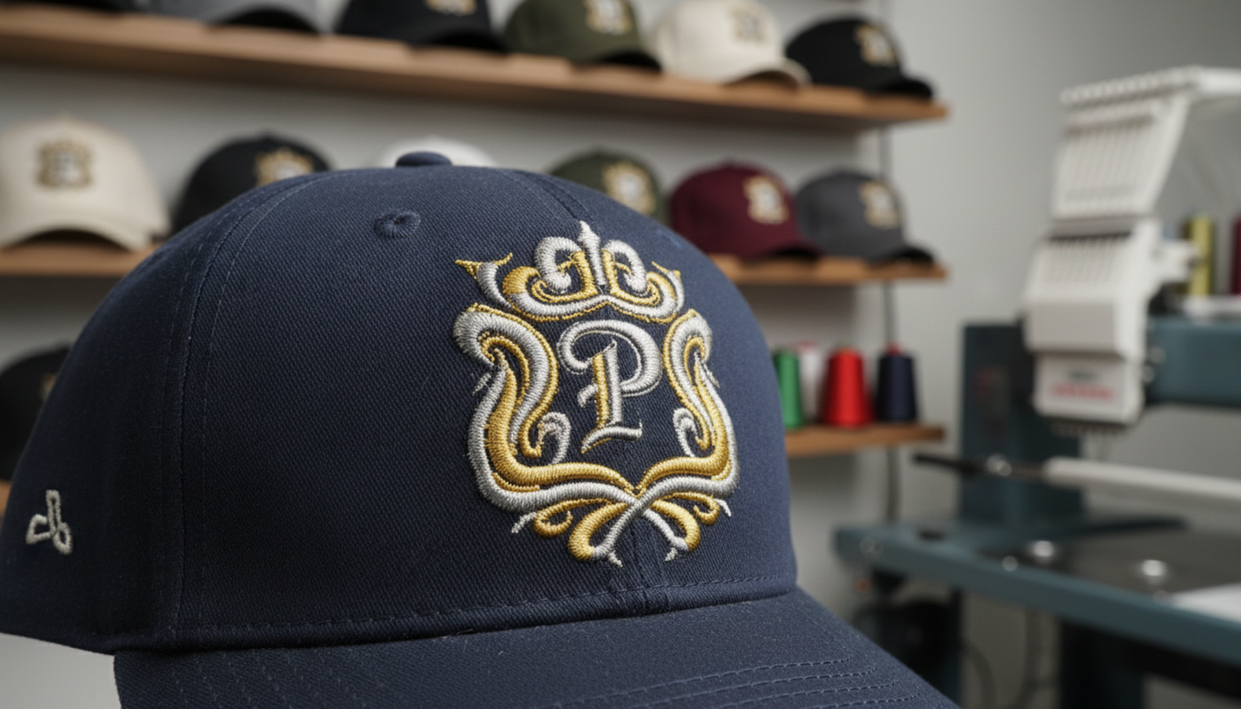 Custom baseball cap with embroidery