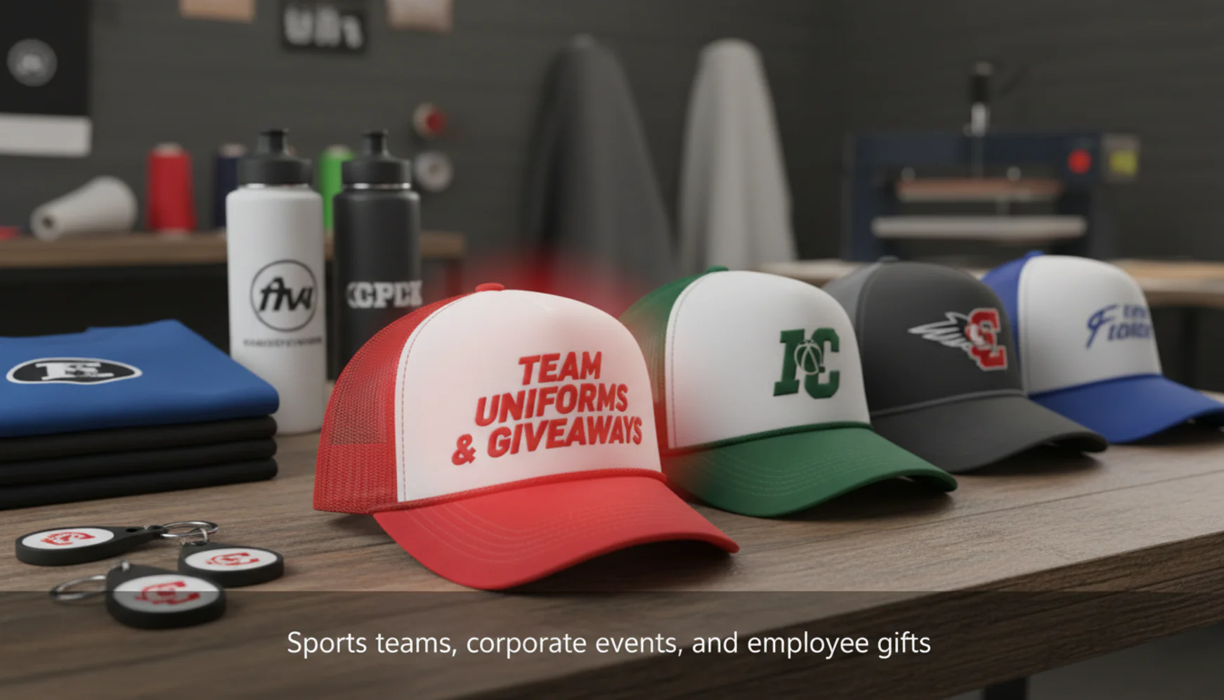 Team uniform trucker hats