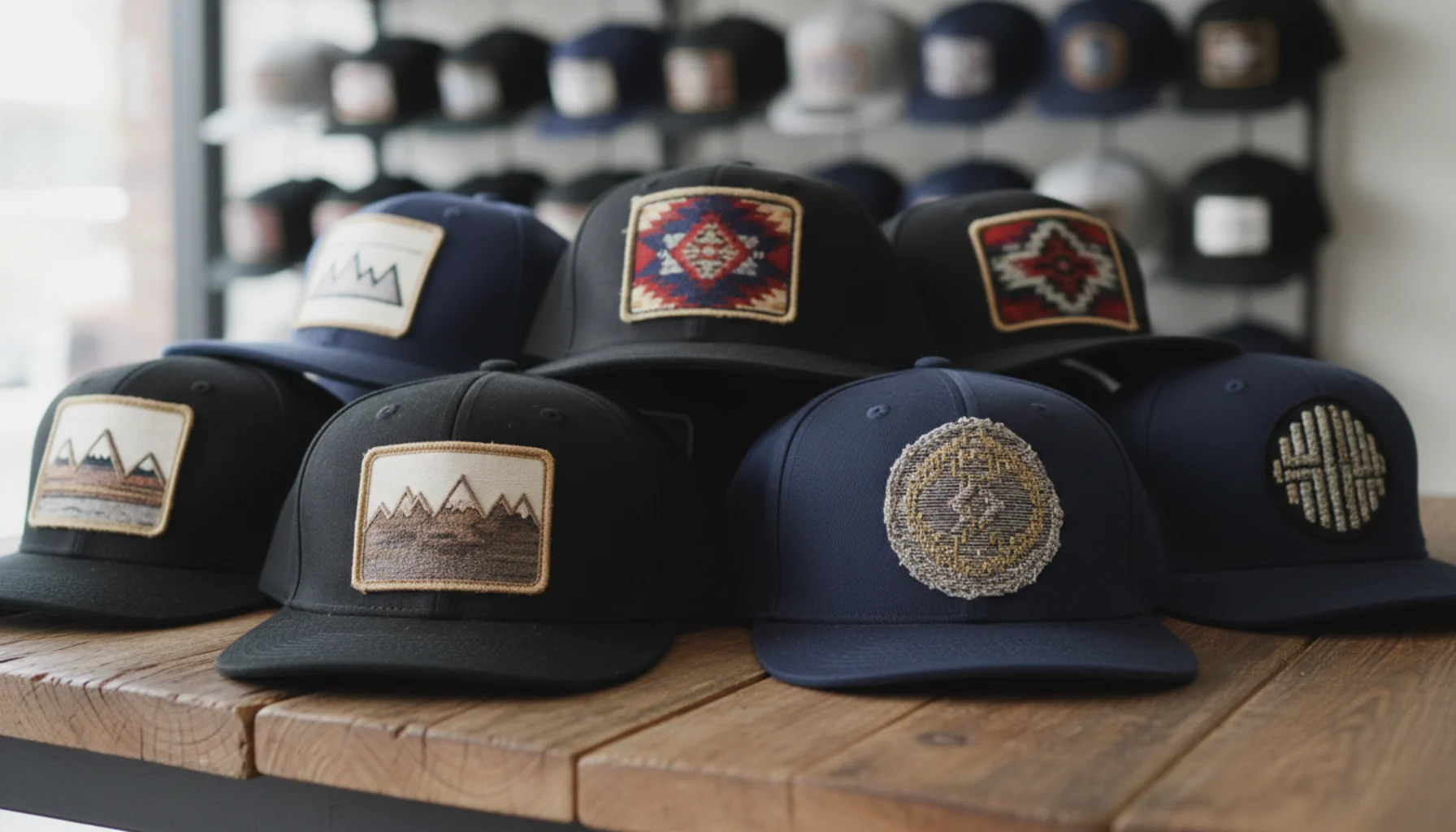 Custom snapback with woven patch