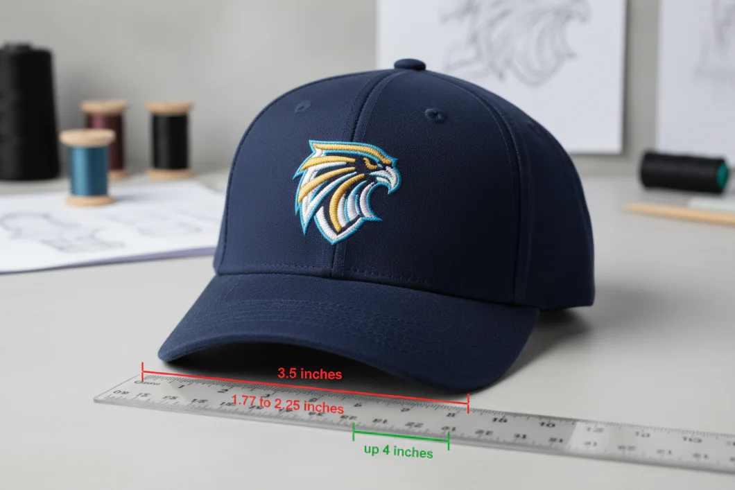 cap embroidery dimensions