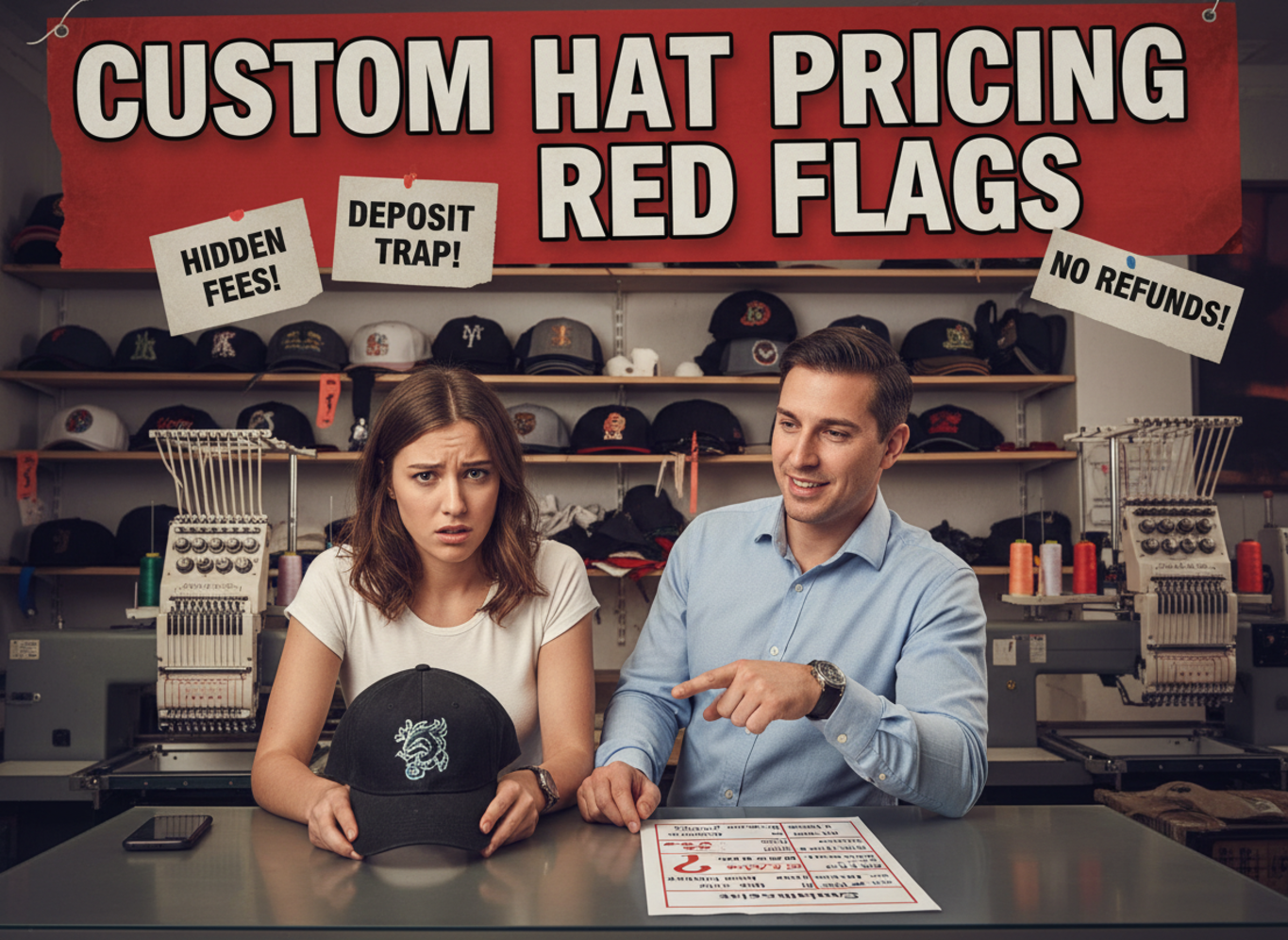 custom hat pricing red flags