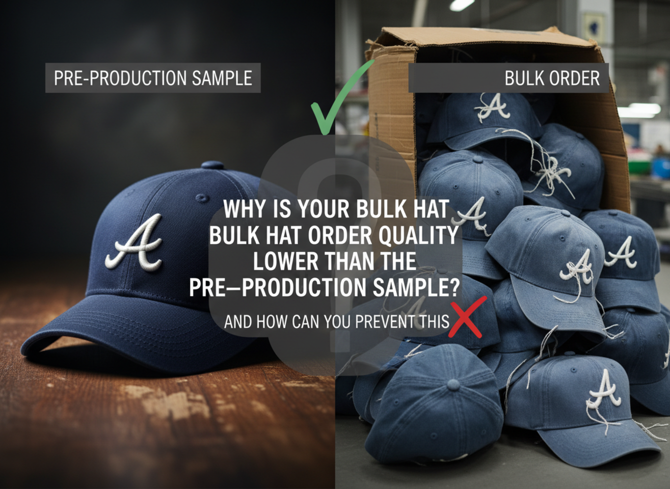 Why Is Your Bulk Hat Order Quality Lower Than the Pre-Production Sample and How Can You Prevent This?