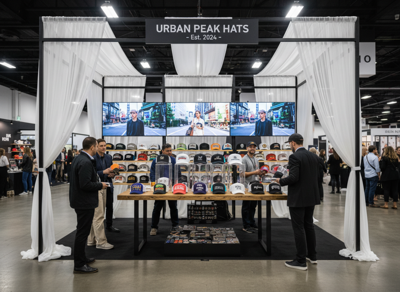 booth setup at a fashion trade show