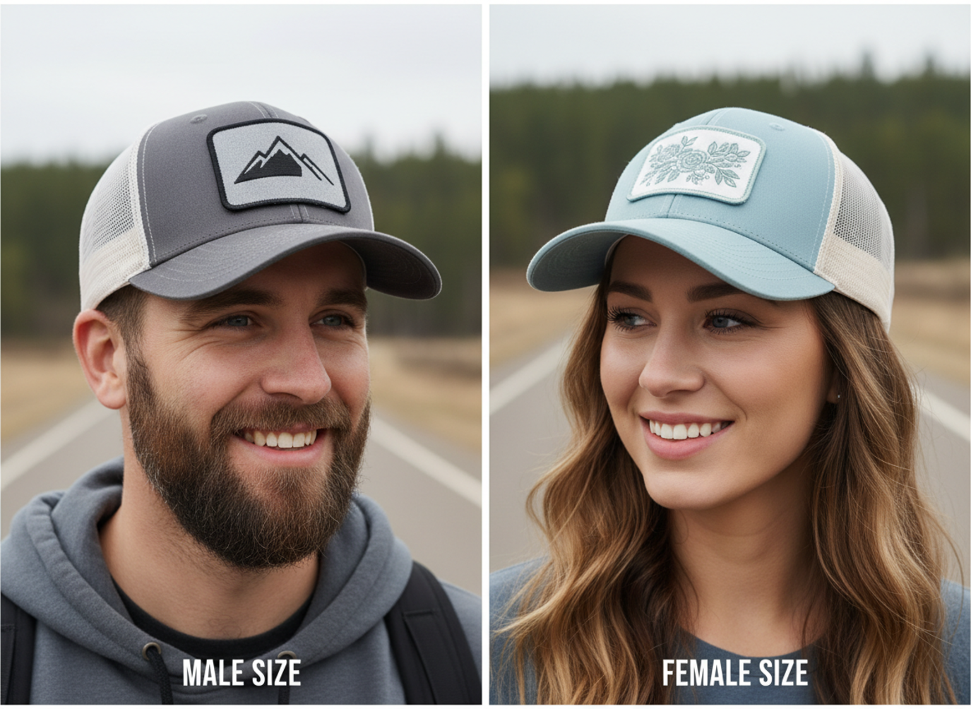 Comparison of male and female hat sizes