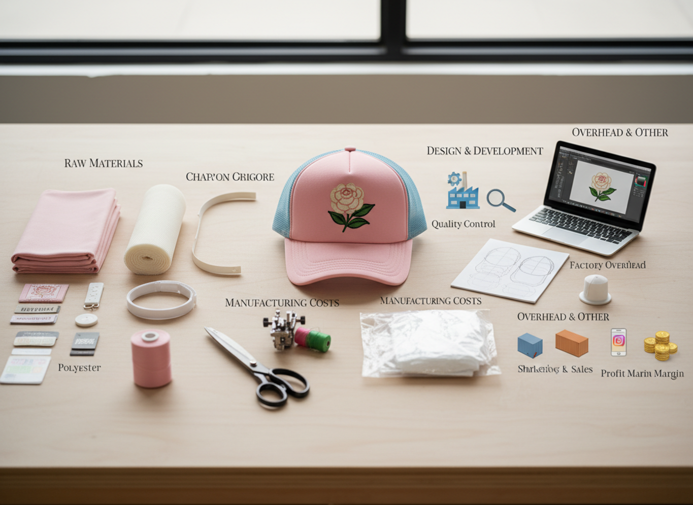 cost breakdown of women's trucker hats