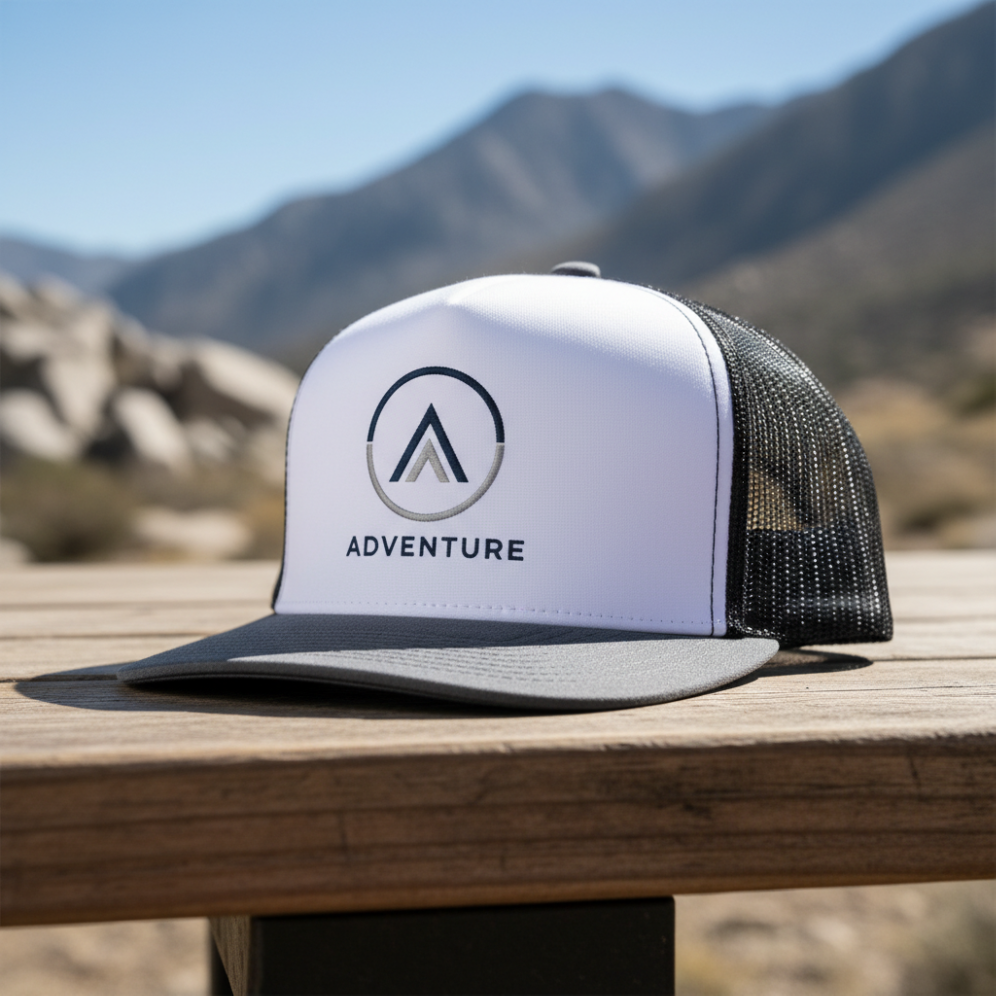 Custom clean logo trucker hat