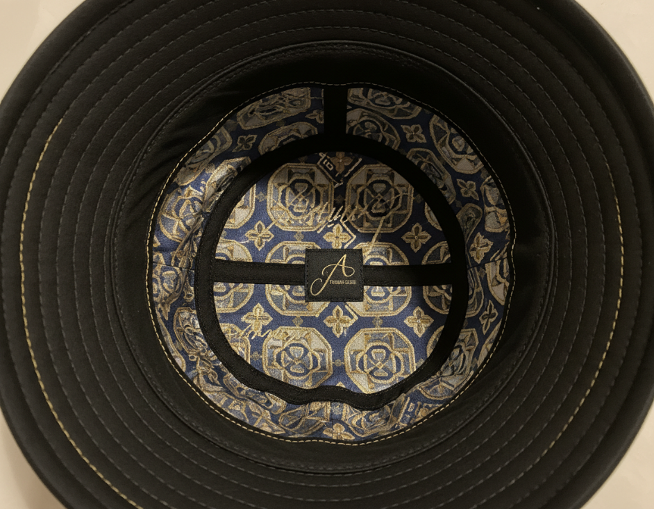Custom lining detail inside bucket hat