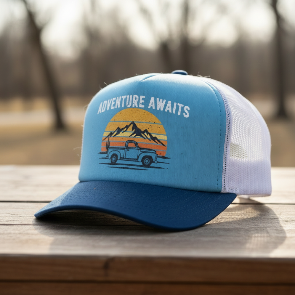 Custom screen print trucker hat