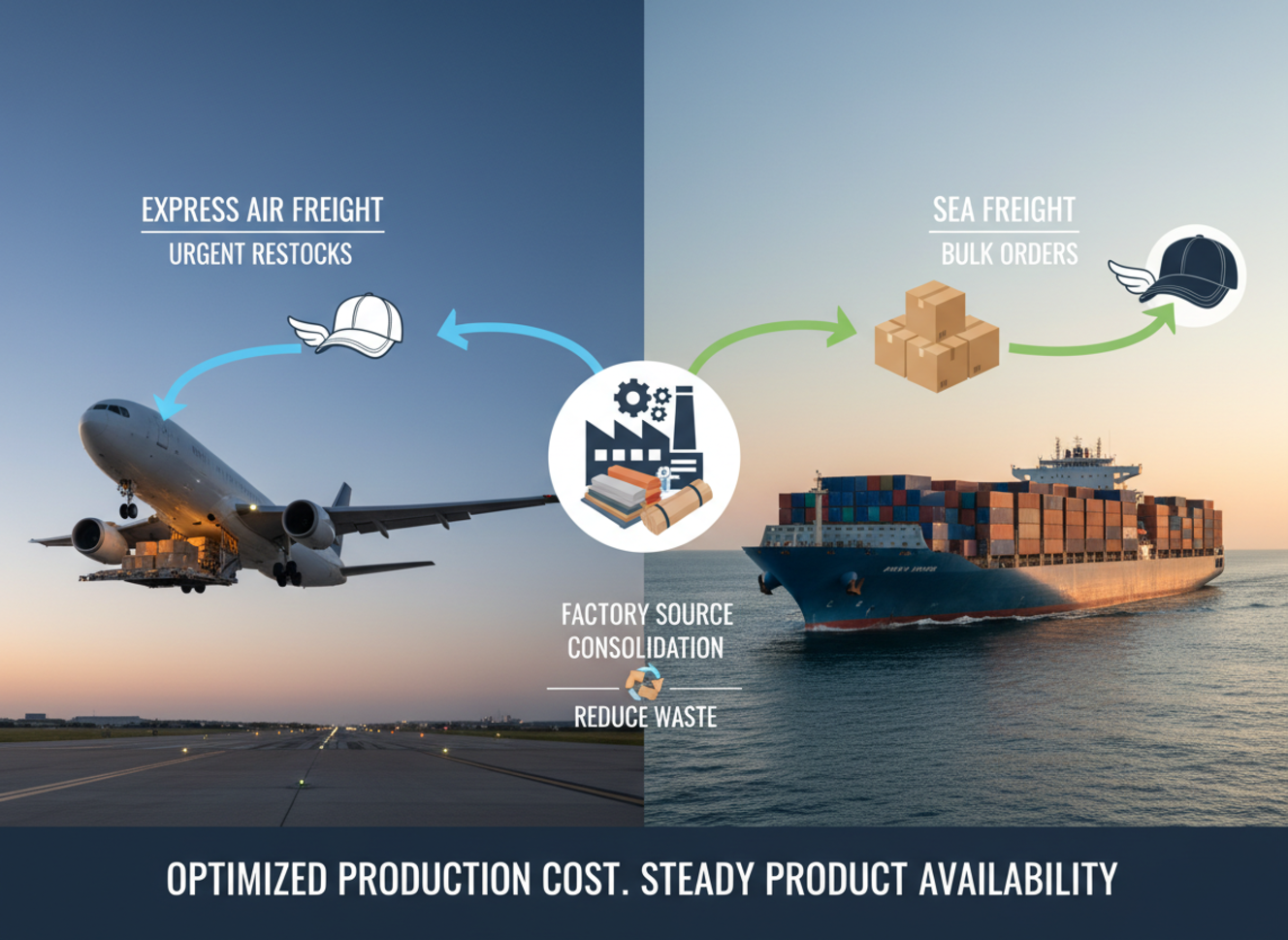 Supply chain for hat production