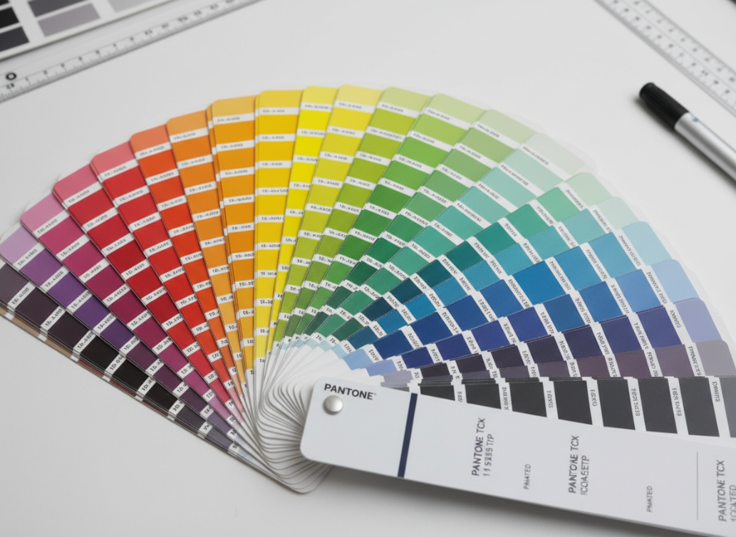 Pantone color chart showing available color options