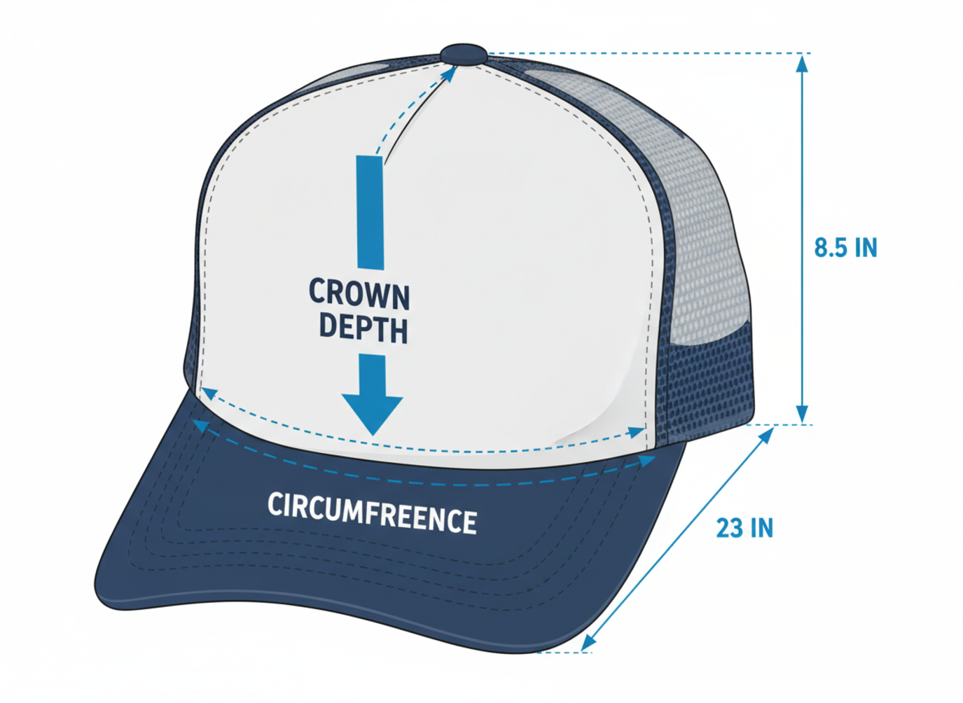 Diagram of crown depth measurement