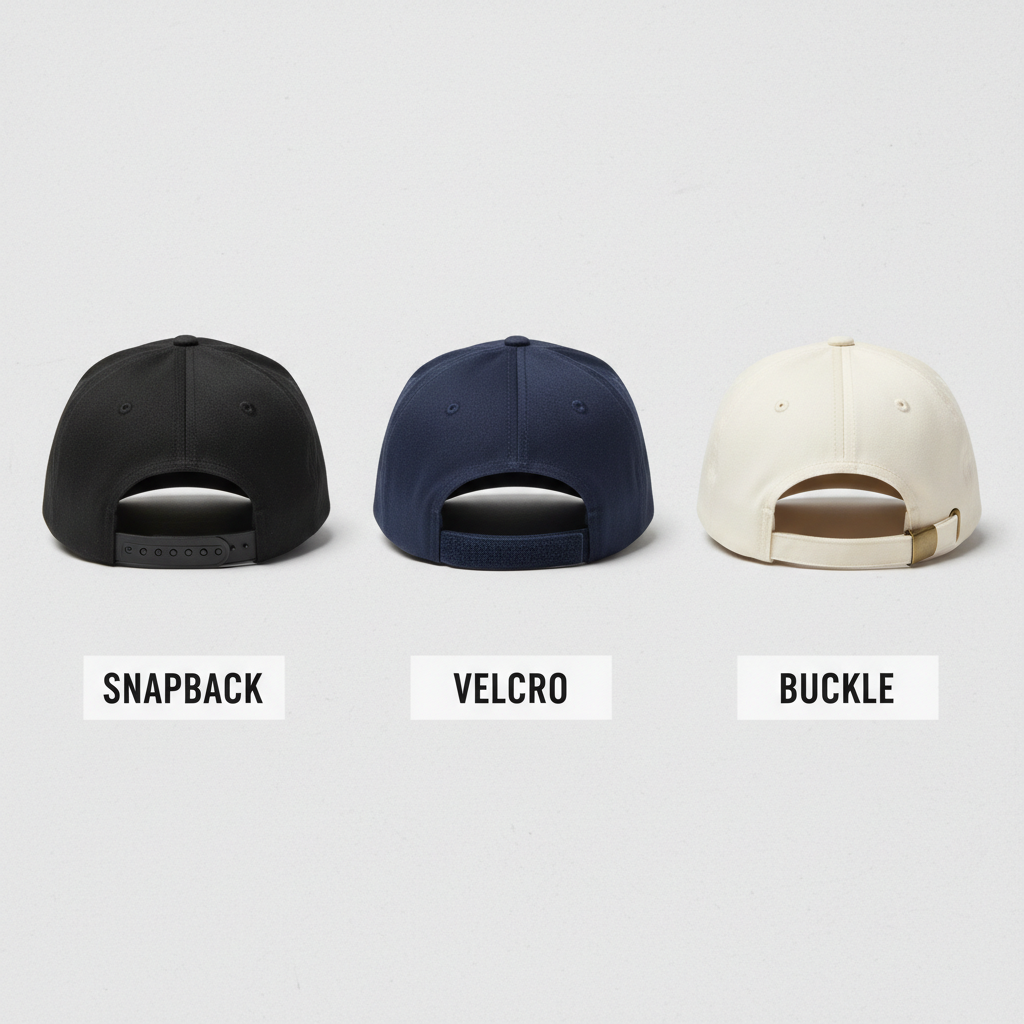 Types of hat closures snapback velcro buckle