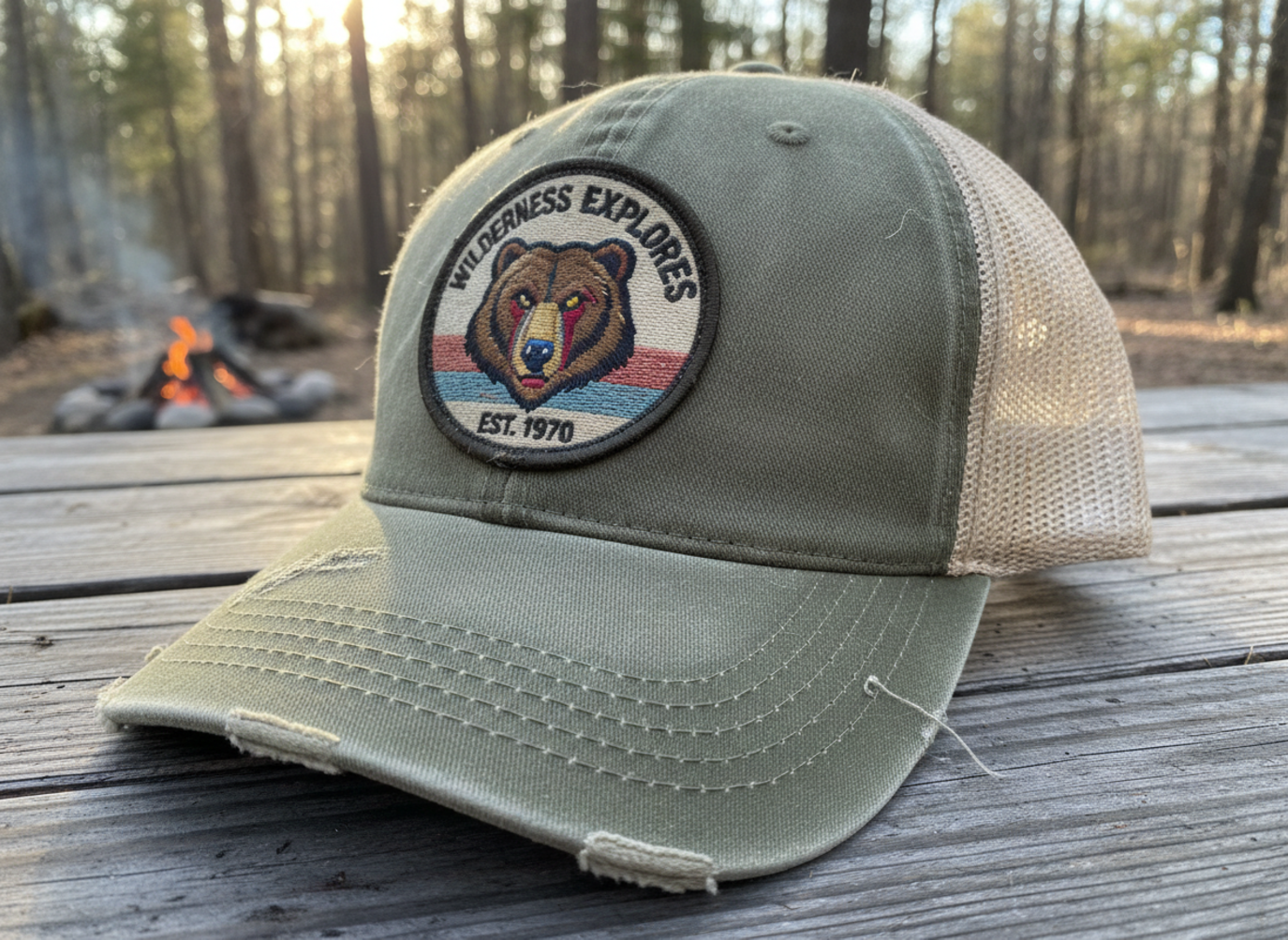 vintage style distressed trucker hat