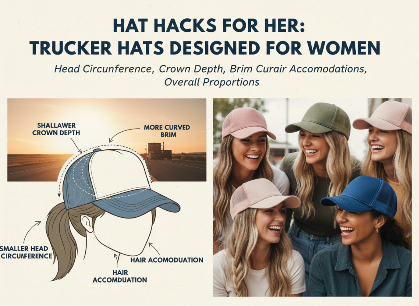 What Are the Key Fit Differences When Manufacturing Trucker Hats Specifically for Women?