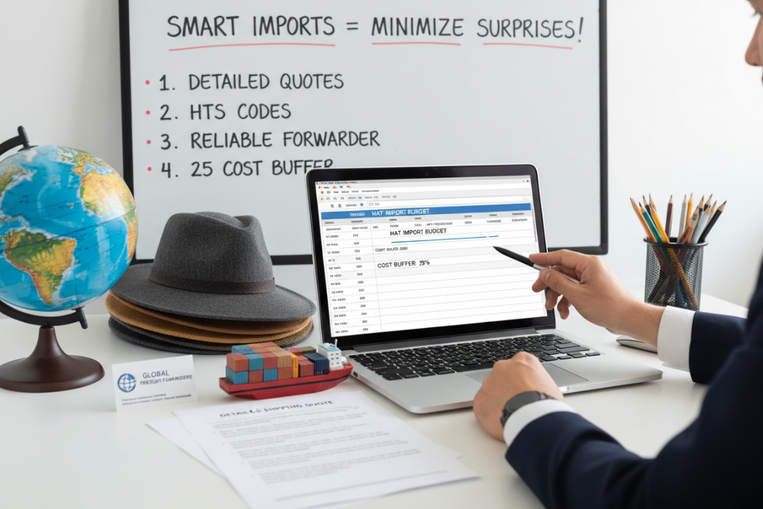 Avoiding unexpected import fees for hat orders