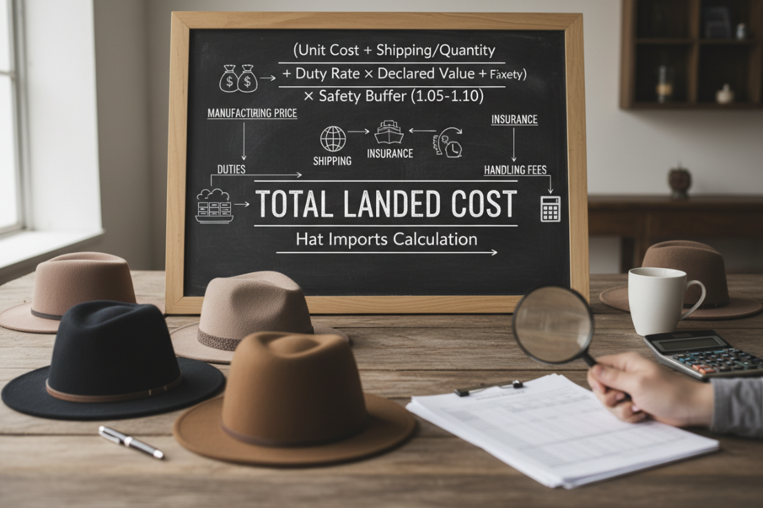 Calculating total landed cost for hat imports