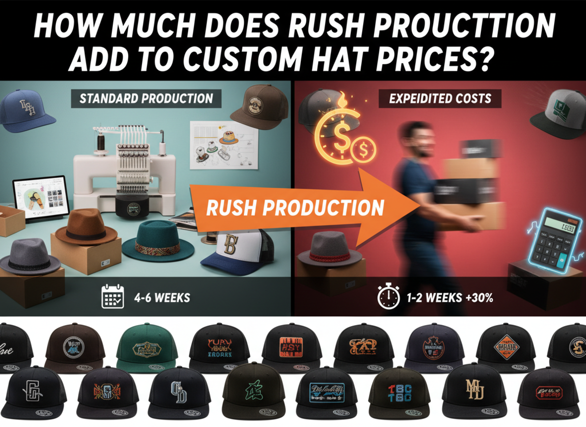 How Much Does Rush Production Add to Standard Custom Hat Manufacturing Prices?