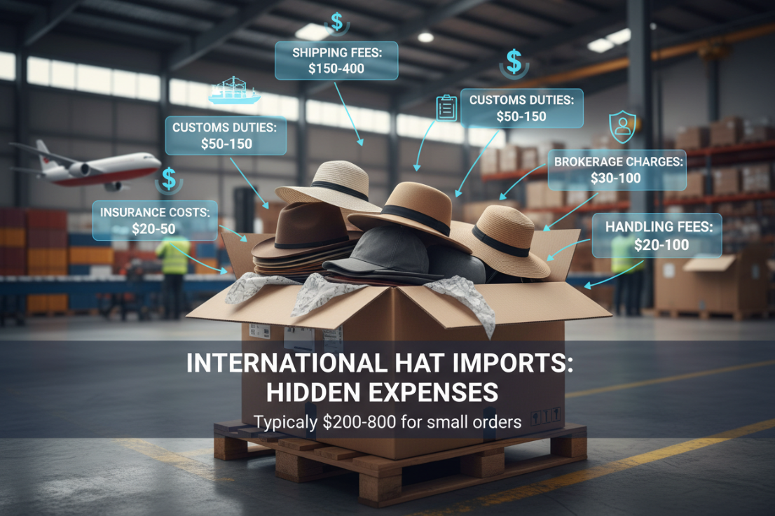 International shipping process for custom hats