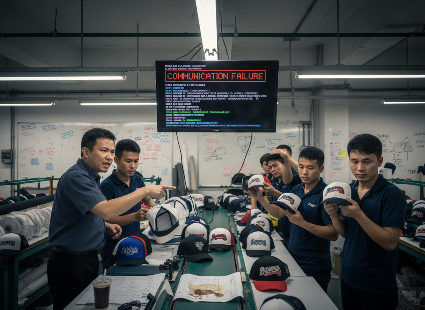 bad communication signs hat factory production