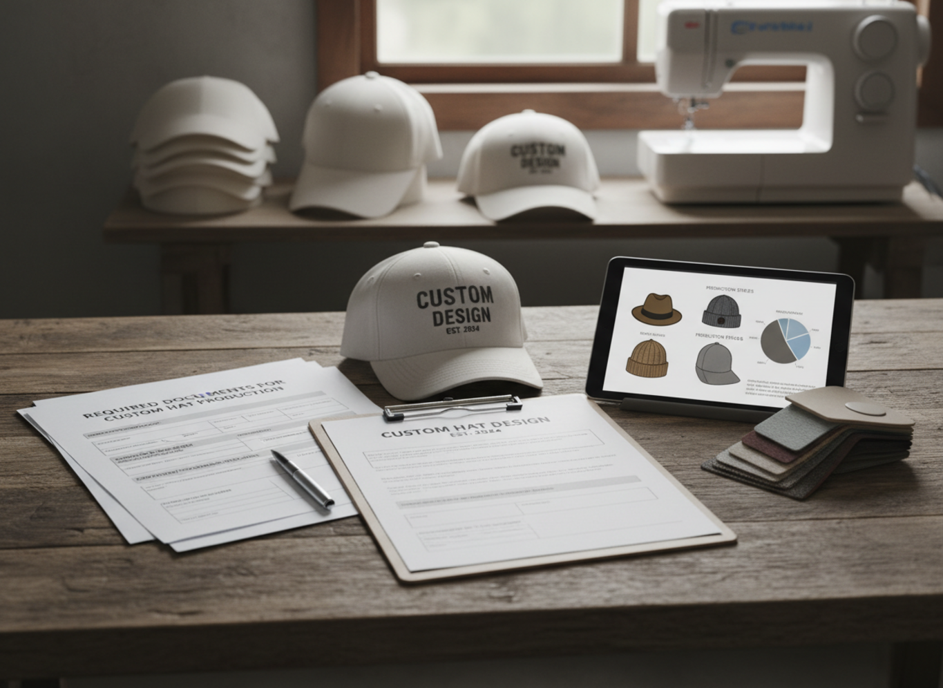 required documents custom hat production