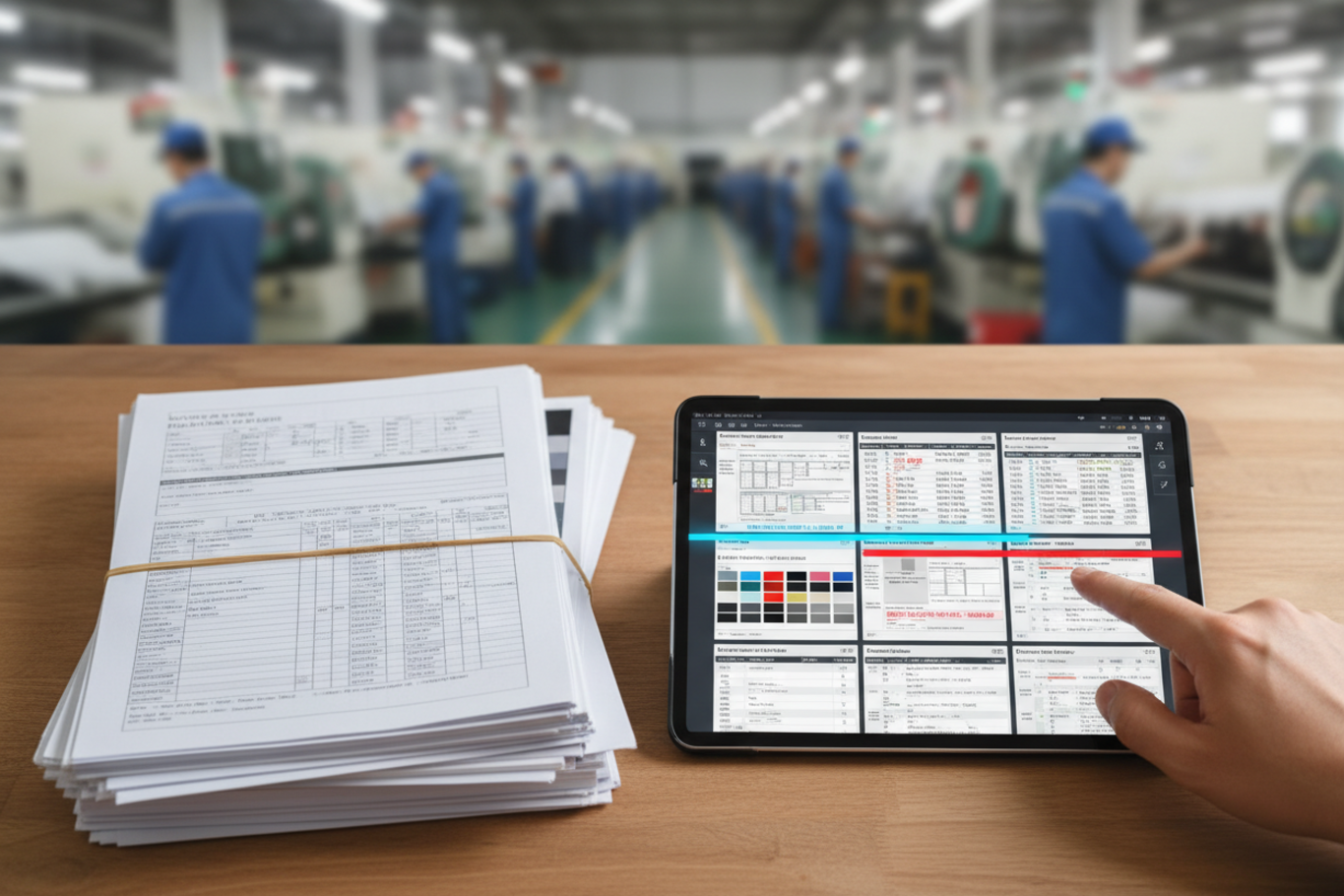 stack of manufacturing documents and tech packs