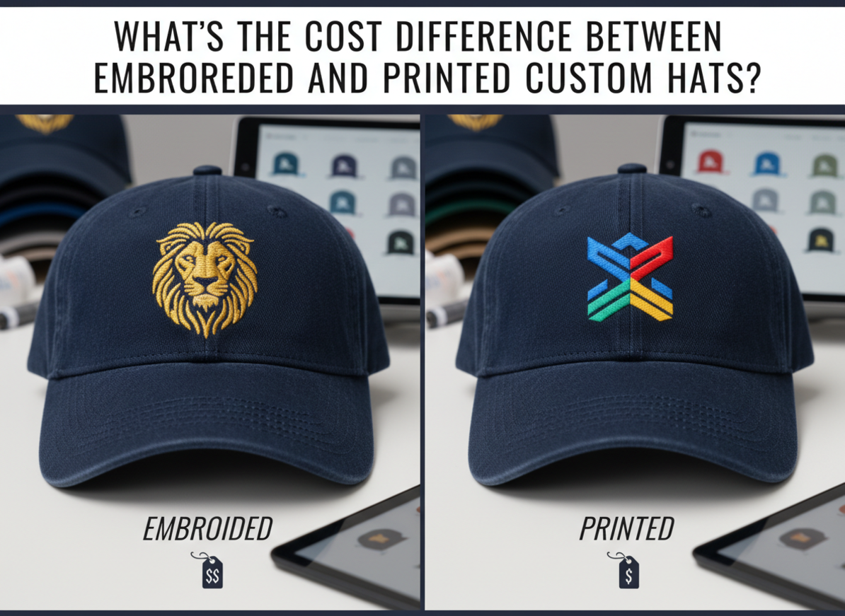 What’s the Cost Difference Between Embroidered and Printed Custom Hats?