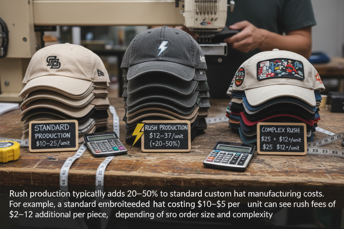 custom hat rush production costs