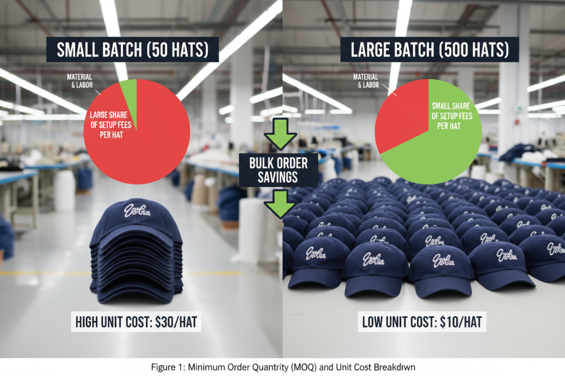 custom hat unit cost breakdown