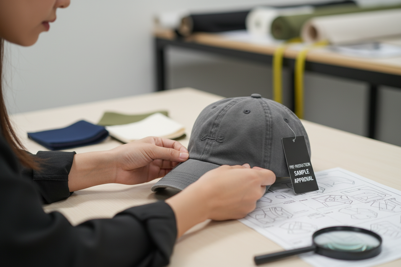pre-production hat sample quality check