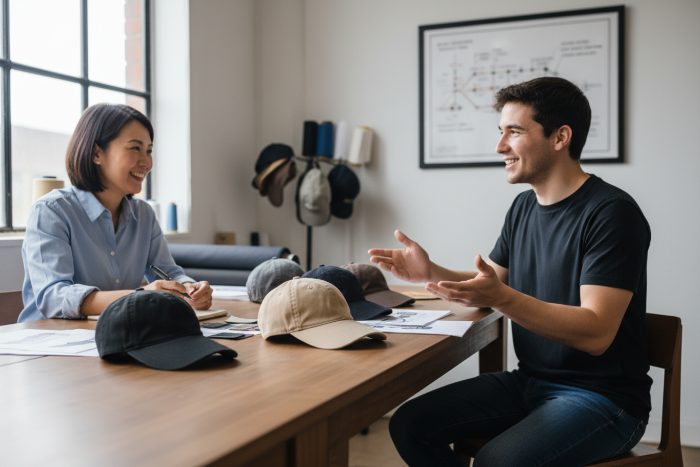 marketing photos using sample hat