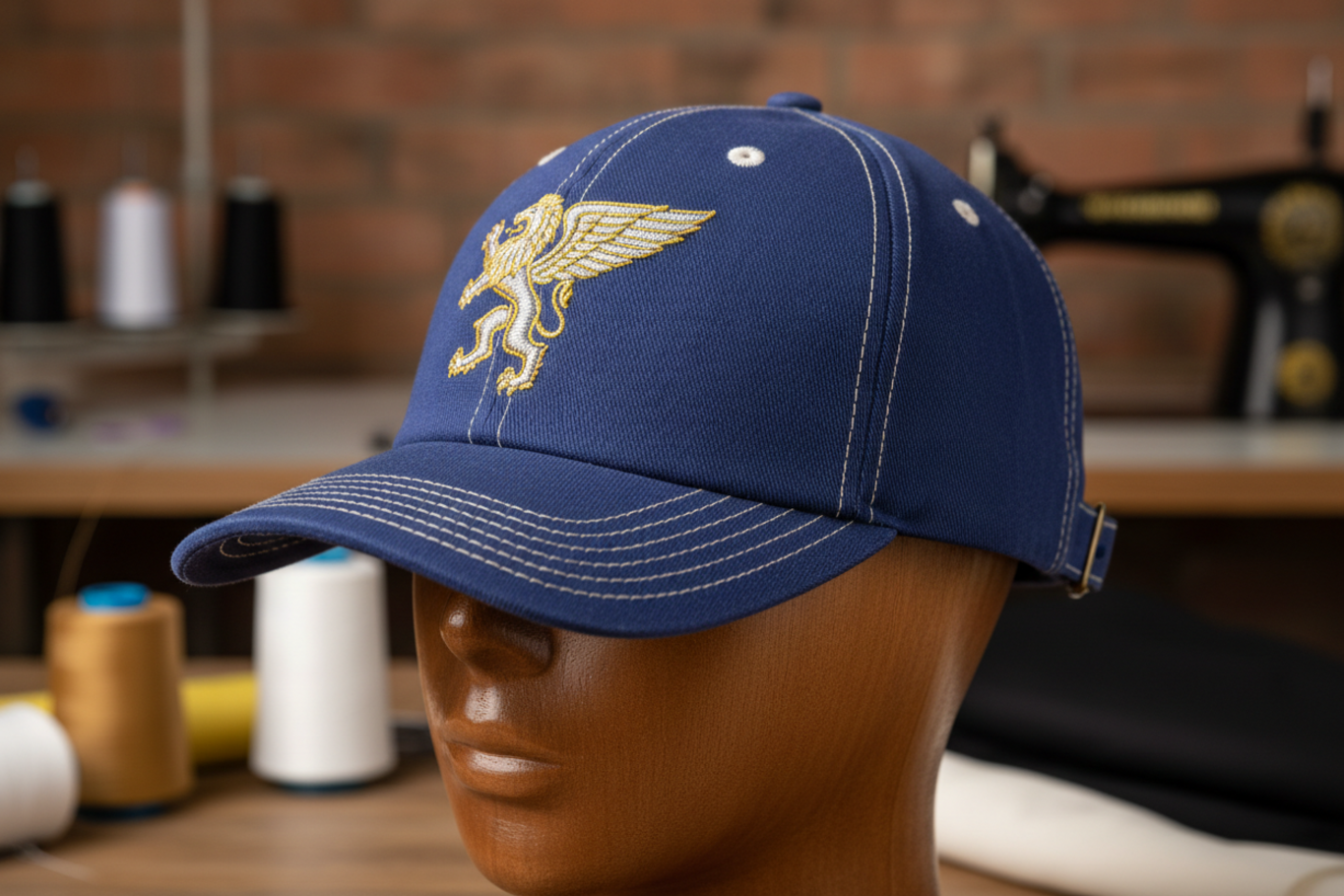 Sample hat compared to mass production hat