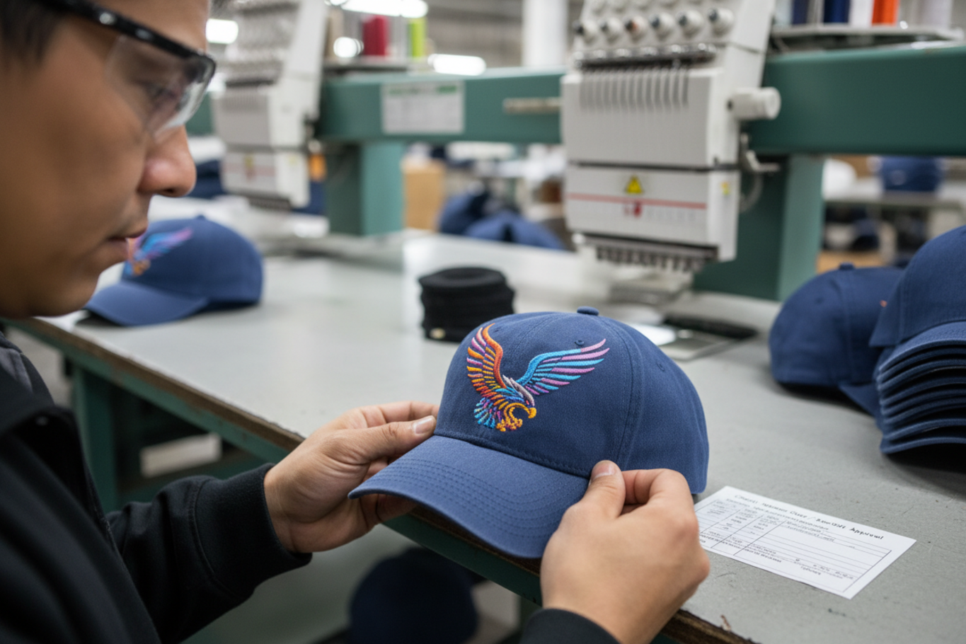 Embroidery mistakes on custom baseball caps